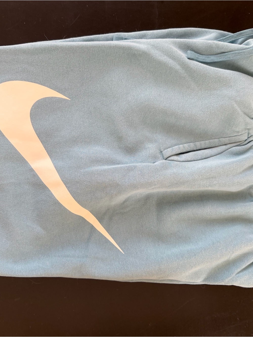 Nike Men’s Pale Blue Athletic Fleece Shorts with White Swoosh - Picture 2 of 3